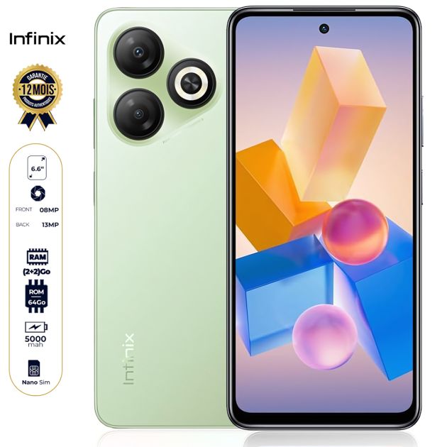 Infinix Smart 10 HD - 64 Go - 2 Go + 2 Go RAM Extensible