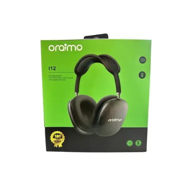 un casque Bluetooth Oraimo, probablement le modèle I12 ou BoomPlay.