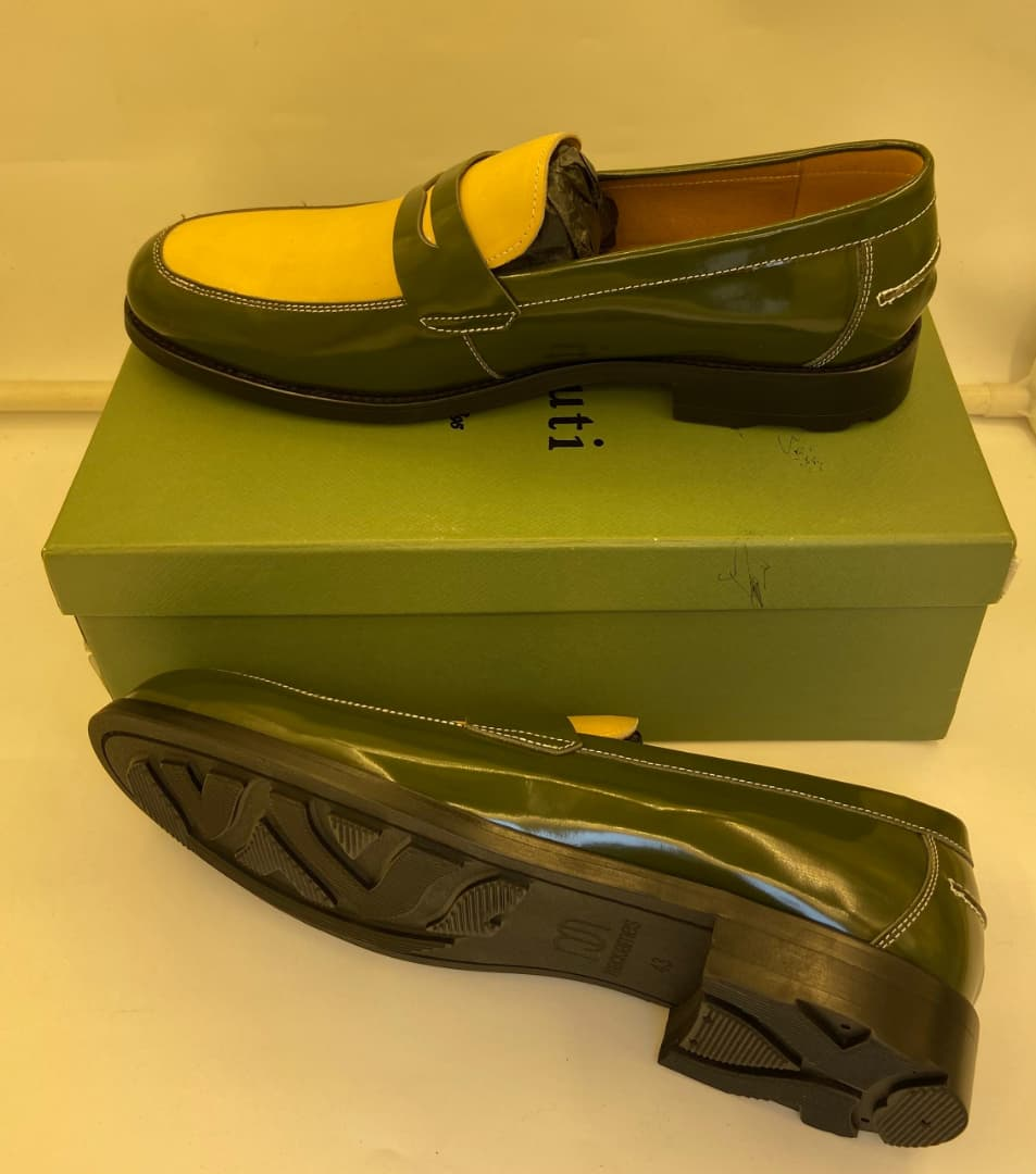 Loafers Homme – Olive & Yellow Contrast