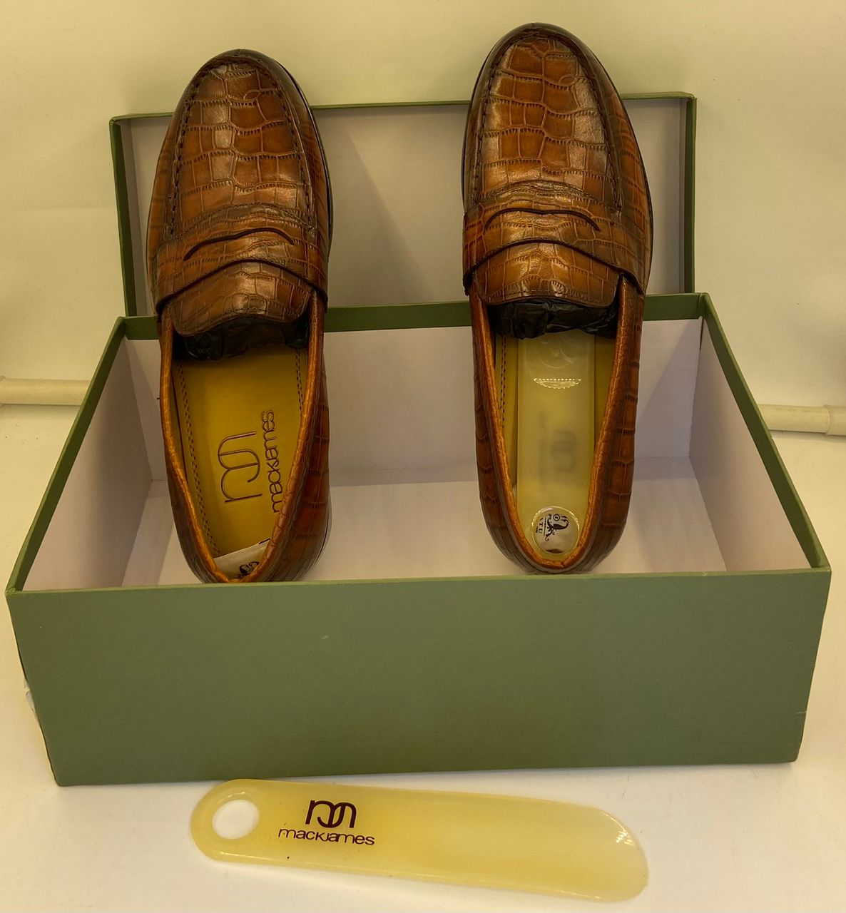 Mackames – Mocassins Homme Croco Marron